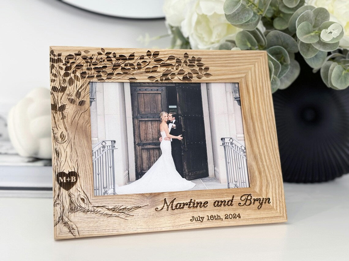 Wedding Photo Frame, Engraved Photo Frame, Custom Wedding Gift , Wedding gifts for couple, Family Photo Frames, Family Picture Frames