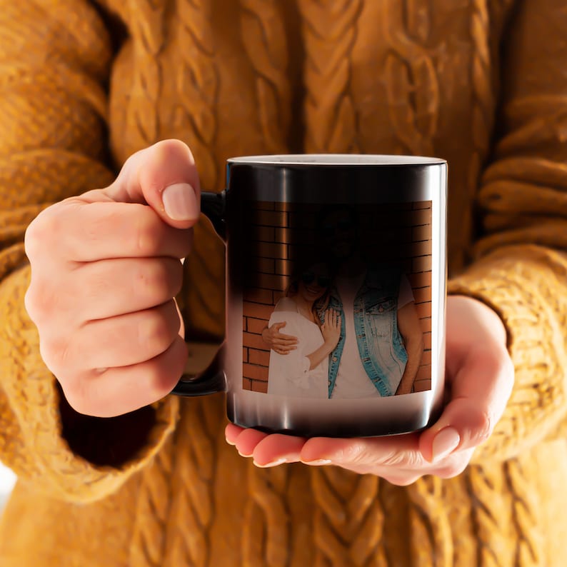 Custom Mug Color Changing, Custom Magic Cup with Photo, Heat Activated Mug Black to White Mug, Personalized Gift for Couple for Anniversary