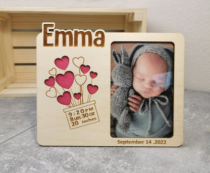 Personalized Baby Picture Frame | Nursery Picture Frame | Gift for New Parents - Baby | Birth Announcement Frame