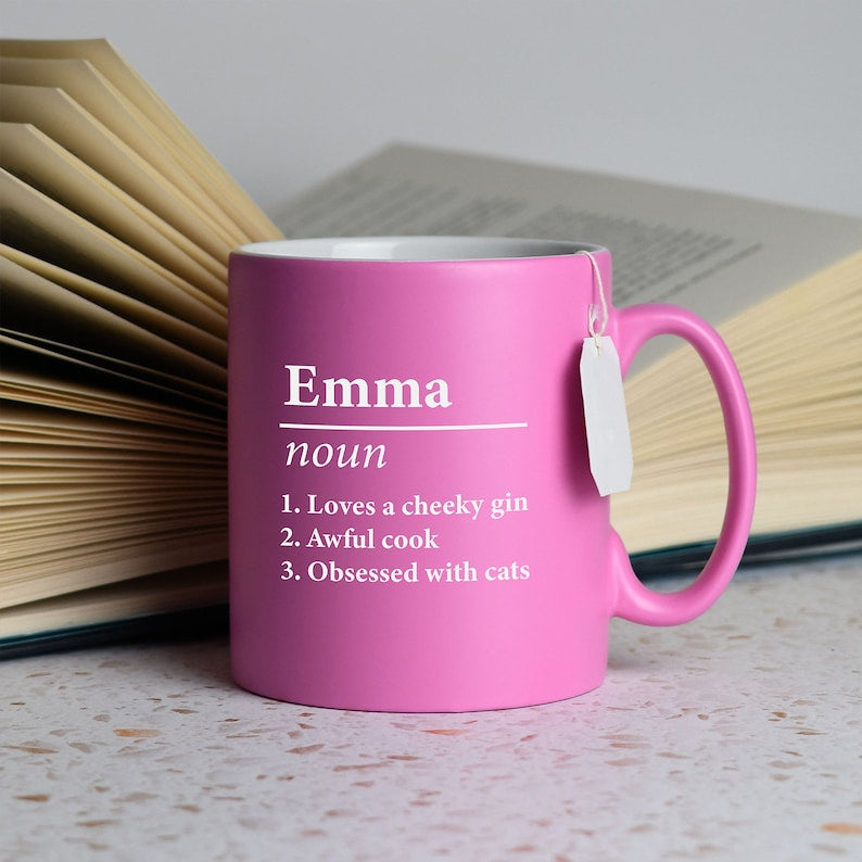 Personalised Name Definition Mug Gifts Ideas Presents For Mum Dad Birthday Christmas Mothers Fathers Day