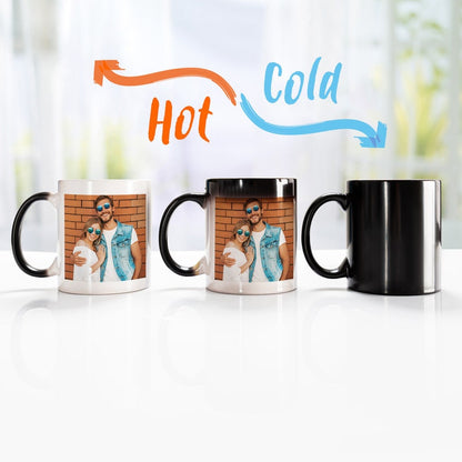 Custom Mug Color Changing, Custom Magic Cup with Photo, Heat Activated Mug Black to White Mug, Personalized Gift for Couple for Anniversary