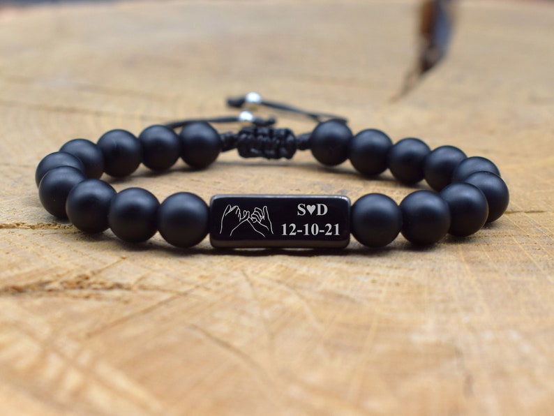 Custom Bracelet for Men Engraved, Anniversary gifts for him, Birthday Boyfriend Gift