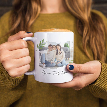 Custom Christmas Photo Mug for Mom,Unique Holiday Gift, Personalized Coffee Cup with Your Photo & Message,Perfect for Festive Cheer Moments