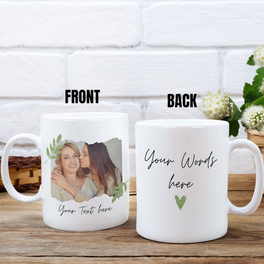 Custom Christmas Photo Mug for Mom,Unique Holiday Gift, Personalized Coffee Cup with Your Photo & Message,Perfect for Festive Cheer Moments