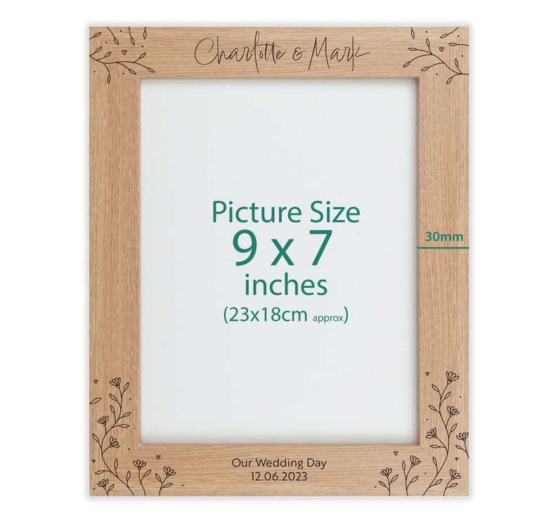 Personalised wood engraved photo frame