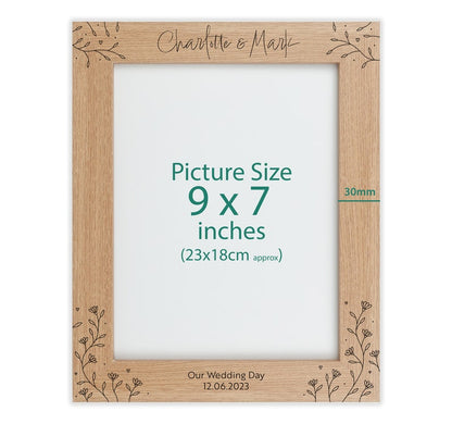 Personalised wood engraved photo frame