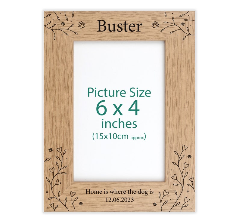 Personalised wood engraved photo frame