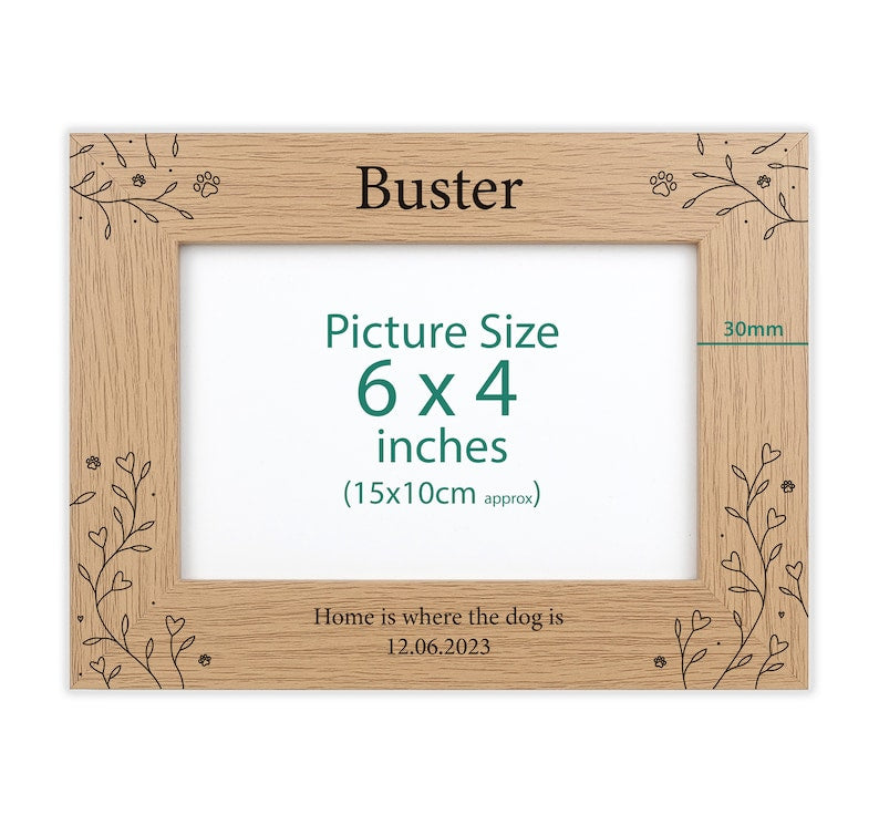 Personalised wood engraved photo frame