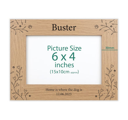 Personalised wood engraved photo frame