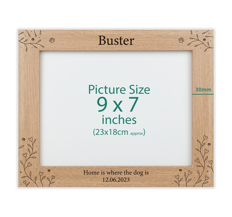 Personalised wood engraved photo frame