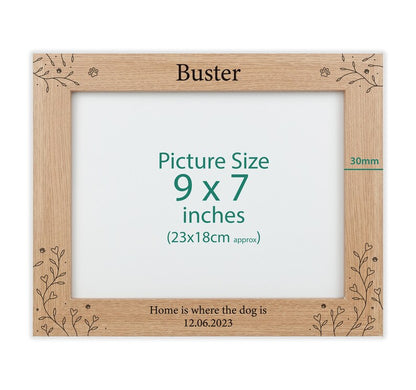 Personalised wood engraved photo frame