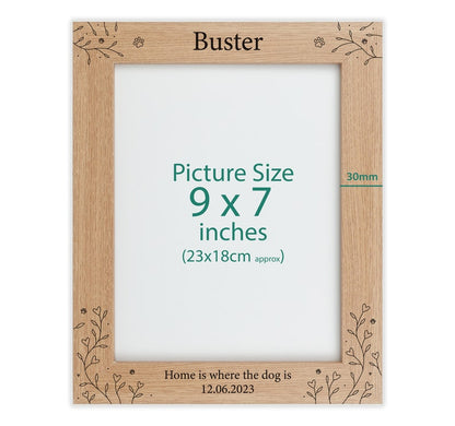 Personalised wood engraved photo frame