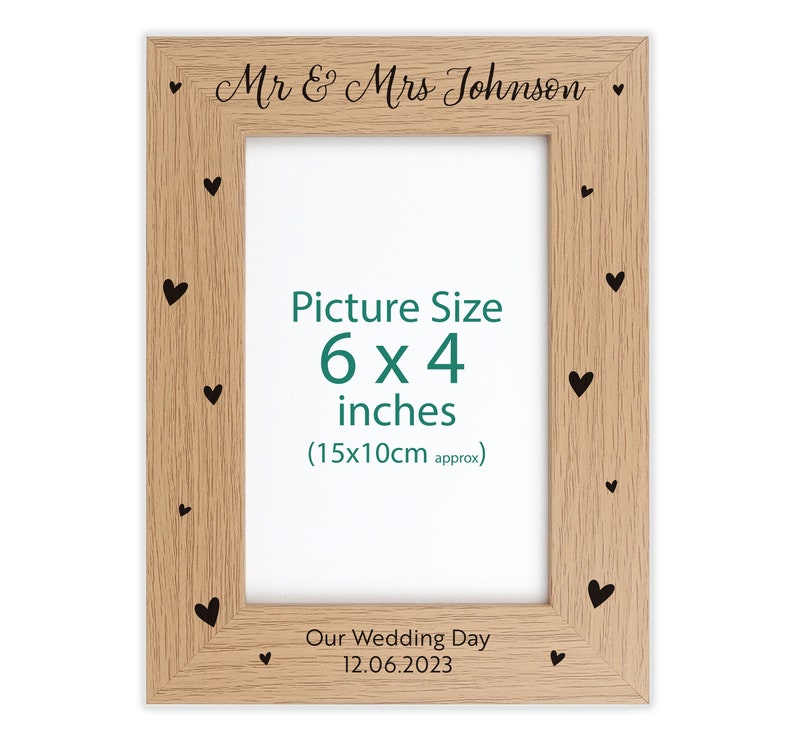 Personalised wood engraved photo frame