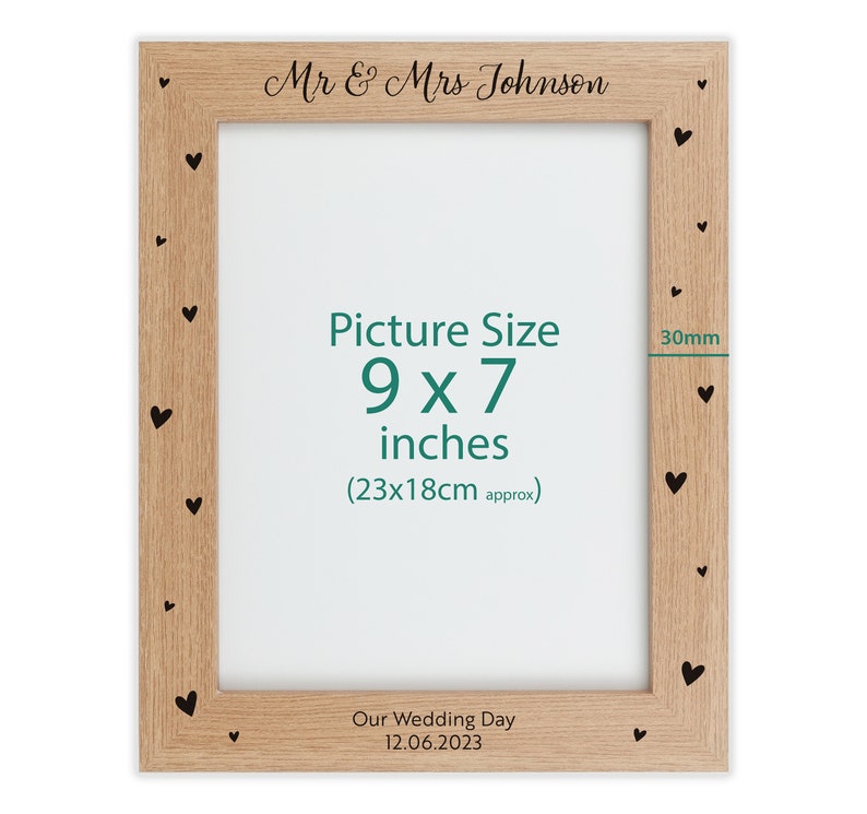 Personalised wood engraved photo frame