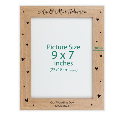 Personalised wood engraved photo frame