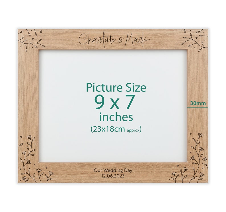 Personalised wood engraved photo frame