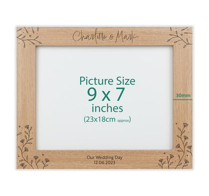 Personalised wood engraved photo frame