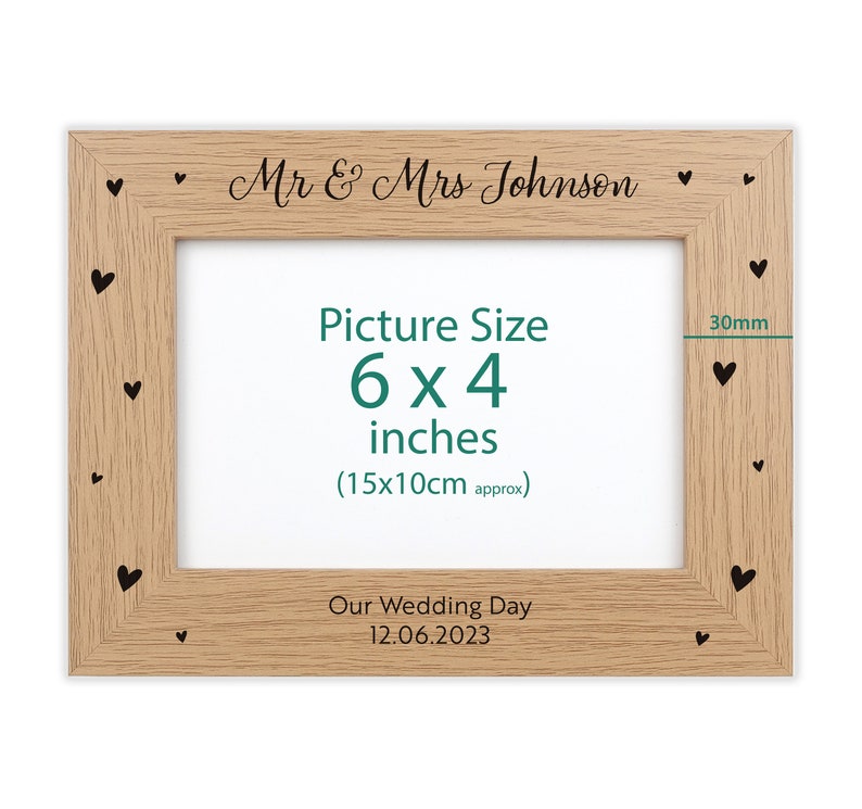 Personalised wood engraved photo frame