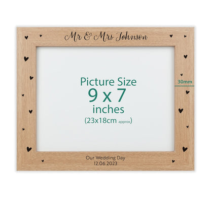 Personalised wood engraved photo frame