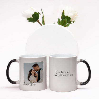 Photo Text Customized Magic Mug, Engagement Gift, Personalized Photo Coffee Cups, Mom Boyfriend Husband Christmas Pet Memorial Gift