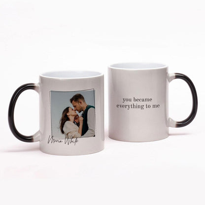 Photo Text Customized Magic Mug, Engagement Gift, Personalized Photo Coffee Cups, Mom Boyfriend Husband Christmas Pet Memorial Gift