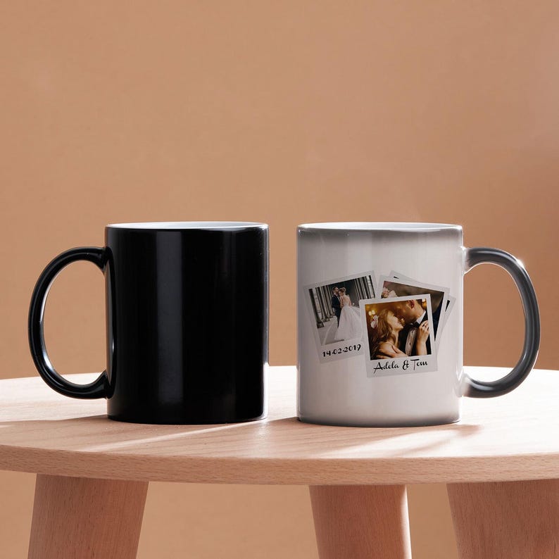 Photo Cards Customized Magic Mug, Personalized Photo Coffee Cup, Gift for Couples, Mom Dad Boyfriend Husband Christmas Gift for Coffee Lover